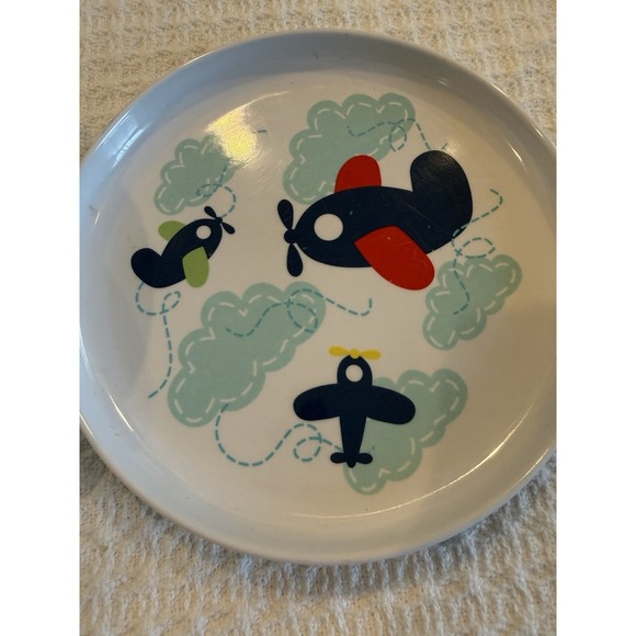 Reed & Barton Child Airplane 2 PC Place Set Melamine Picnic Baby Feeding Retired - Picture 7 of 7